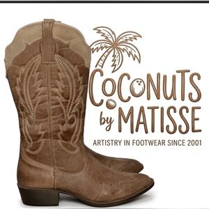 New authentic Coconuts By Matisse designer western boots MISMATES 7 7.5 Display